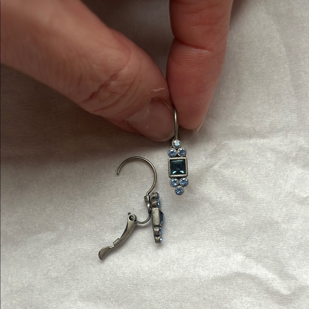 Elegant Silver and Blue Dangle Earrings